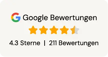 Google Bewertungen 4.3 Sterne